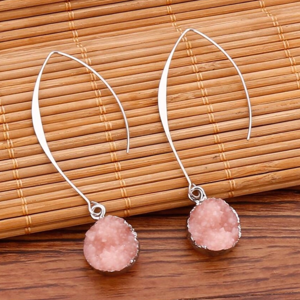 ❤️ FREE Stone Geo Geode Boho Peasant Hipster Hippie Pop Art Deco Chic Earrings